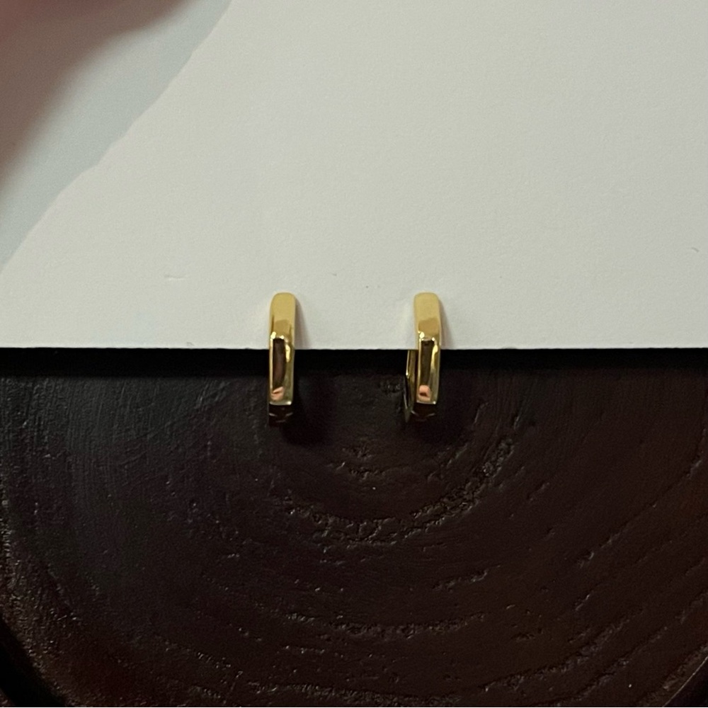 Hexagon Gold Hoop Earrings